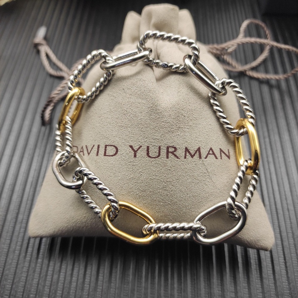 David ✨Yurman Two-Tone Rope Link Bracelet - Silver & Gold
